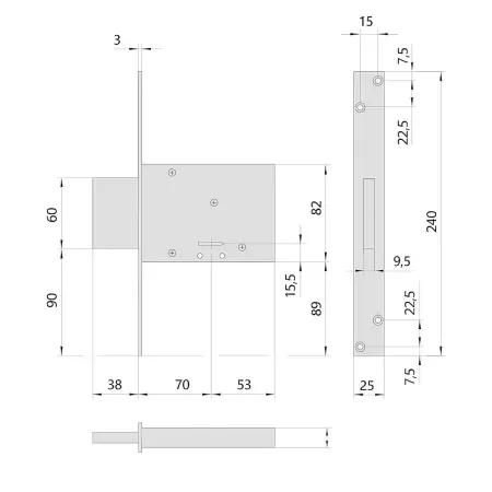 SERRATURA CISA DOPPIA MAPPA ART.57013 DA INFILARE ENTRATA 70 MM FRONTALINO 25 MM
Serratura Cisa doppia mappa da infilare entrat 2