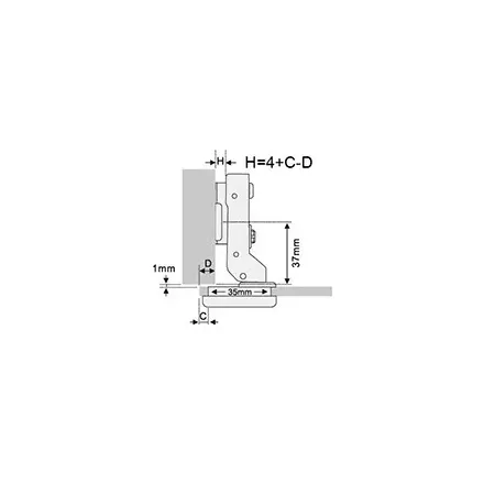 cerniera per ante in vetro foro 35 collo 8 ammortizzata umipas 2
