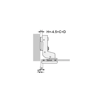 cerniera per ante in vetro foro 35 collo 15 ammortizzata umipas 2