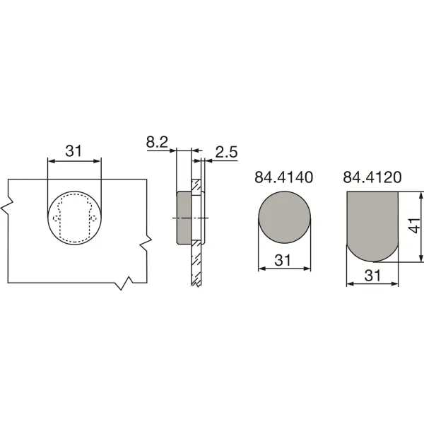 TOP COPRIFONDELLO TONDO PER CERNIERA ANTA IN VETRO, PLASTICA, CROMATA