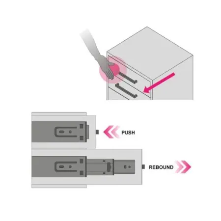 GUIDA ESTRAZIONE TOTALE SPINGI E APRI COLORE NERO 500 MM - PORTATA 40 KG 2