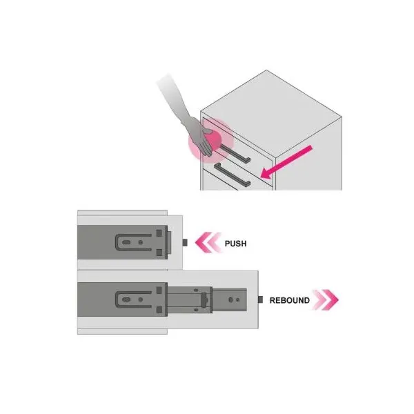 GUIDA ESTRAZIONE TOTALE SPINGI E APRI COLORE NERO 500 MM - PORTATA 40 KG