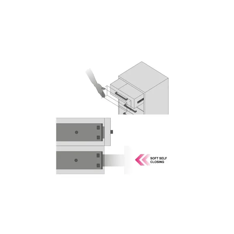 RAM INDUSTRIE GUIDE A SFERA ESTRAZIONE TOTALE CON CHIUSURA AMMORTIZZATA 600 MM SERIE E42 - 30 KG
