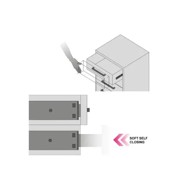 RAM INDUSTRIE GUIDE A SFERA ESTRAZIONE TOTALE CON CHIUSURA AMMORTIZZATA 600 MM SERIE E42 - 30 KG