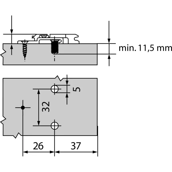 BLUM 175H9190 CLIP PIASTRA DI MONTAGGIO, ZINCO, VITI EURO , DISTANZA 9 MM