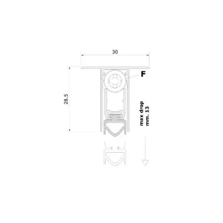 Paraspiffero per porta blindata a T 540 basic comaglio 43 cm 2