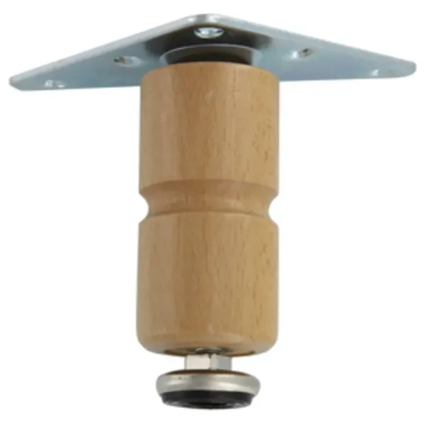 Kit 4 piedini in legno regolabili 150 mm Ø38 mm colore naturale umipas