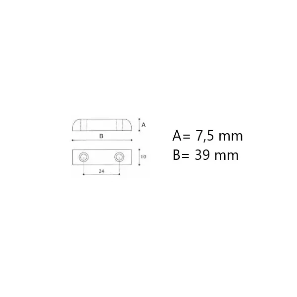 VI.TEL. FERMAPORTE FERMANTINE IN PLASTICA FORATO 7,5X39 MM MARRONE