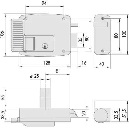 cisa serratura elettrica 11721 dx 60 mm umipas 2