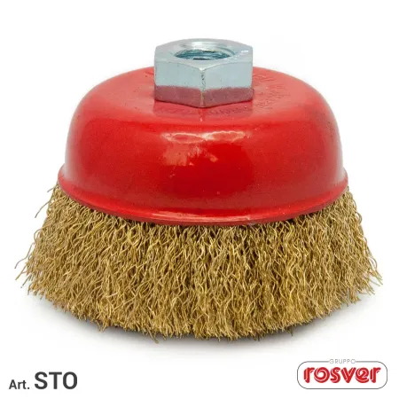 Rosver spazzola a tazza con fili ondulati acciaio diam. 80 mm foro m14 umipas