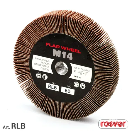 Rosver ruota lamellare diametro 115x20 mm foro m14 grana 40 umipas