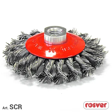 Rosver spazzola conica a mazzetti ritorti acciaio diam. 100  m14 umipas