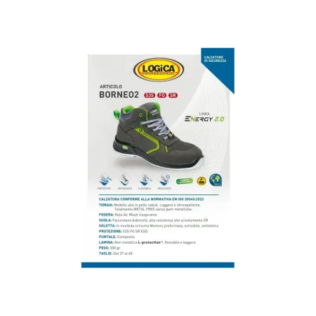 scarpe antinfortunistiche alte borneo logica nabuk numero 41 umipas 2