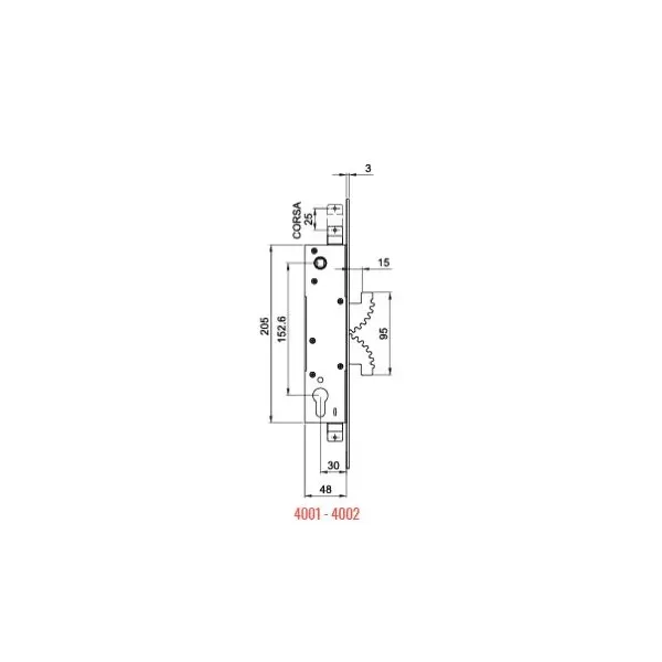 cipierre 4001 serratura di sicurezza per infissi e. 30 mm umipas