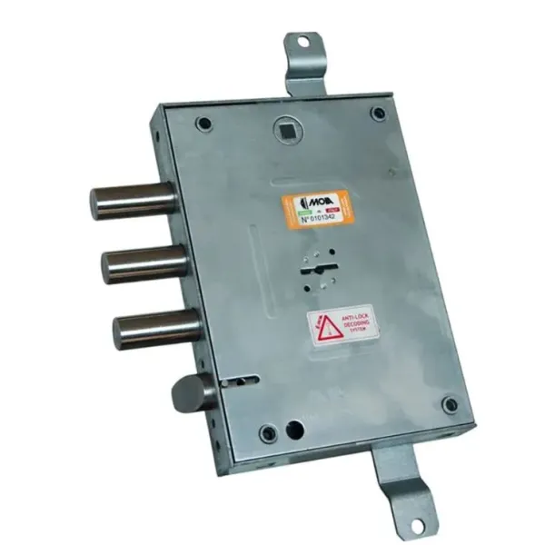 SERRATURA PER PORTA BLINDATA AD INCASSO DOPPIA MAPPA INTERASSE 63 MM PASSO CHIAVISTELLI 37 MM REVERSIBILE