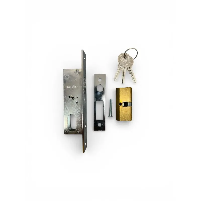 Iseo serratura a gancio ad nfilare e. 20 mm c/cilindro 27+27 umipas