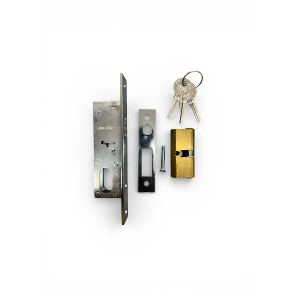 Iseo serratura a gancio ad nfilare e. 20 mm c/cilindro 27+27 umipas