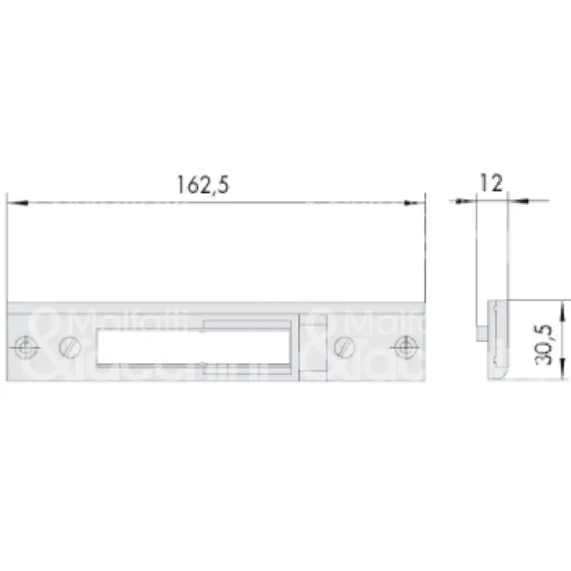 CONTROPIASTRA REGOLABILE IN METALLO CISA PER PROFILATI AMBIDESTRA 30,5X162,5 NERA