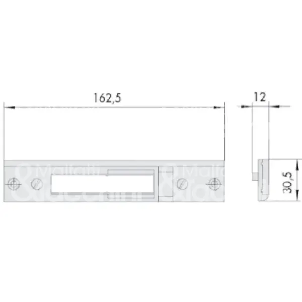 CONTROPIASTRA REGOLABILE IN METALLO CISA PER PROFILATI AMBIDESTRA 30,5X162,5 NERA