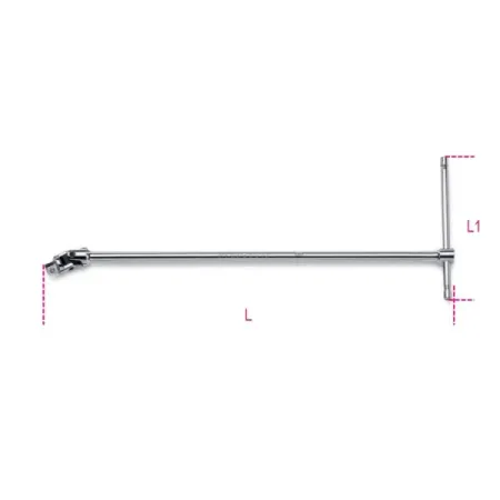 CHIAVE A T SNODATA 910/40 BETA ATTACCO QUADRO MASCHIO DA 3/8 LUNGH. 420 MM ACCIAIO CROMATO
