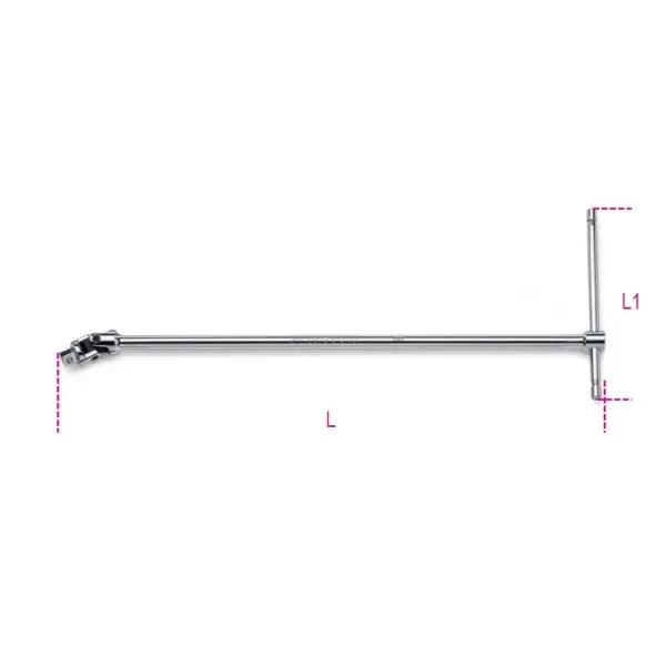CHIAVE A T SNODATA 910/40 BETA ATTACCO QUADRO MASCHIO DA 3/8 LUNGH. 420 MM ACCIAIO CROMATO