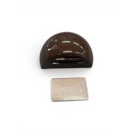 Fermaporta a chiocciola magnetico adesivo colore marrone 20 mm