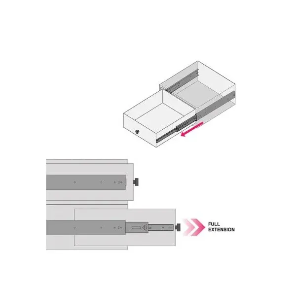 Ram guide a sfera estrazione totale 250 mm serie e48 30 kg umipas