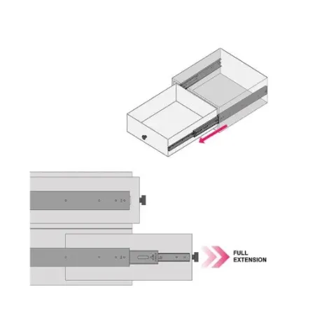 RAM INDUSTRIE GUIDA A SFERA ESTRAZIONE TOTALE 500 MM SERIE E48 PORTATA 30 KG 2