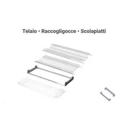 Scolapiatti 56 cm per Pensile Cucina 60 cm con Telaio di Supporto umipas