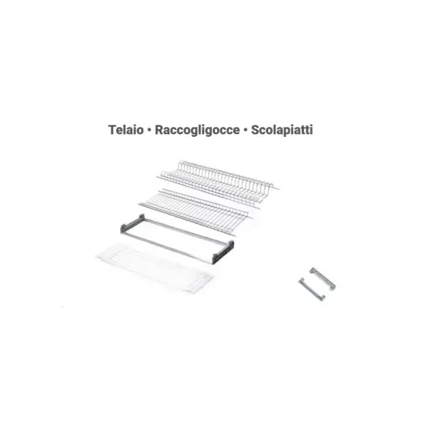 Scolapiatti 56 cm per Pensile Cucina 60 cm con Telaio di Supporto umipas