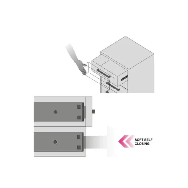 Ram Industrie GUIDE PER CASSETTI A SFERA ESTRAZIONE TOTALE CON CHIUSURA AMMORTIZZATA 350 MM SERIE G42 - 40 KG