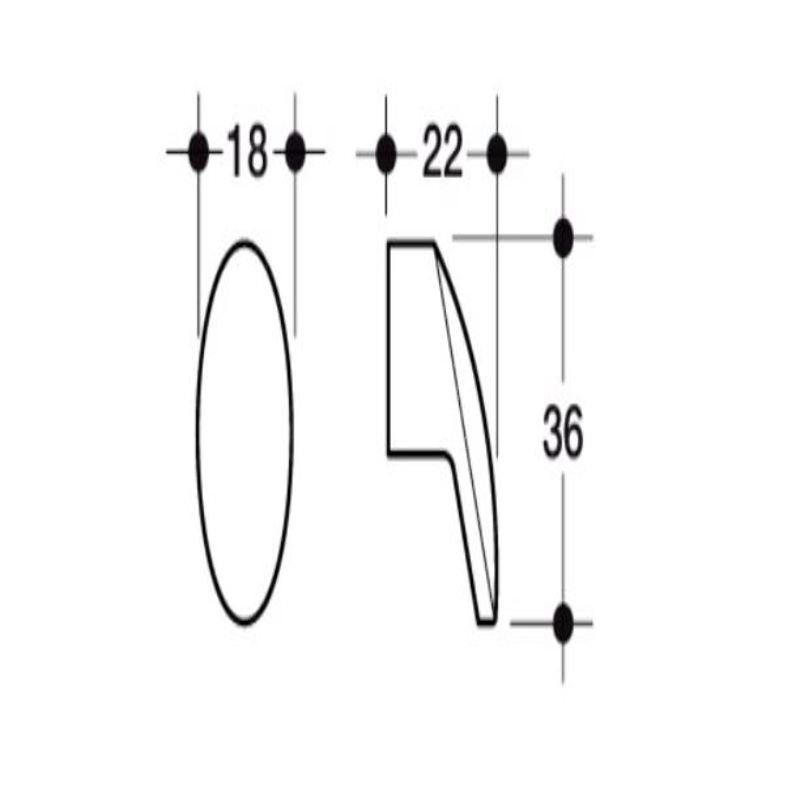 Poliplast 019 POMOLO PER MOBILI COLORE ALLUMINIO