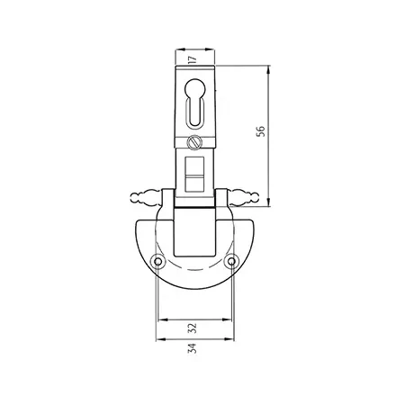 VI.TEL. CERNIERA PER ANTE IN BATTUTA SCODELLINO 35 MM BRONZATA 2