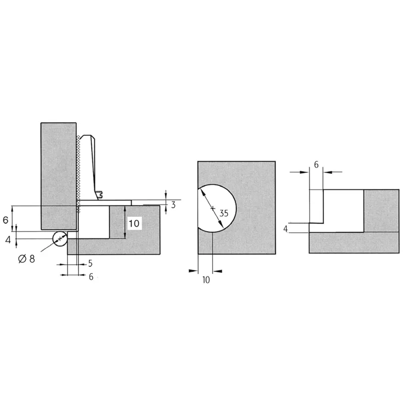 VI.TEL. CERNIERA PER ANTE IN BATTUTA SCODELLINO 35 MM BRONZATA