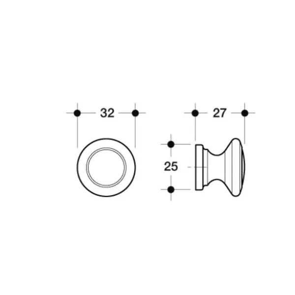 Poliplast POMOLO PER MOBILI 25X27X32 MM COLORE BRONZO ANTICO 