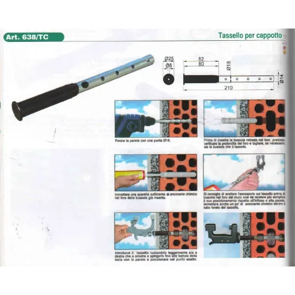 tassello per cappotto per ferma imposte grillo 6 mm umipas