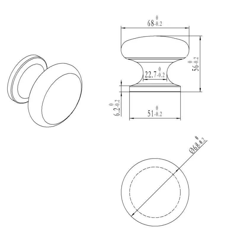VI.TEL. POMOLO PER PORTE IN OTTONE SERIE PONZA BRONZATO