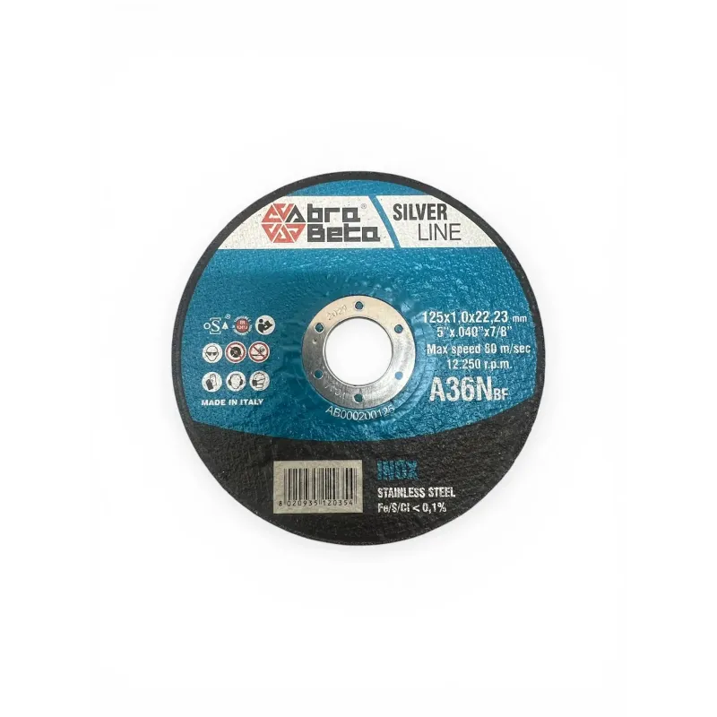 DISCO DA TAGLIO ABRA BETA 125X1X22,3 MM PER ACCIAIO INOX