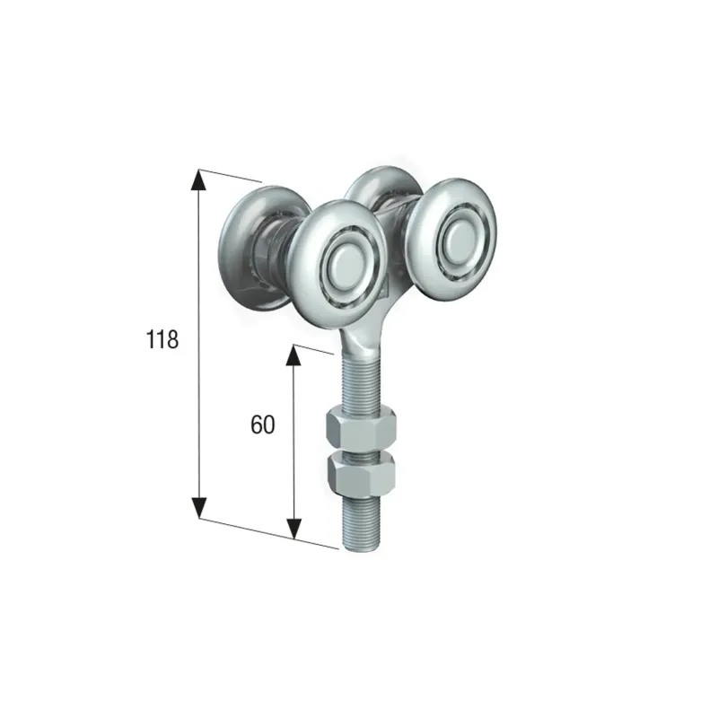 omge art. 53 carrello 4 ruote diametro 38 mm portata 220 kg umipas