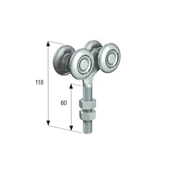 omge art. 53 carrello 4 ruote diametro 38 mm portata 220 kg umipas