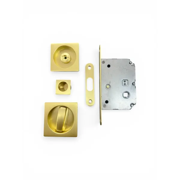 Kit porta scorrevole VI.TEL zama serratura 50 mm oro satinato umipas