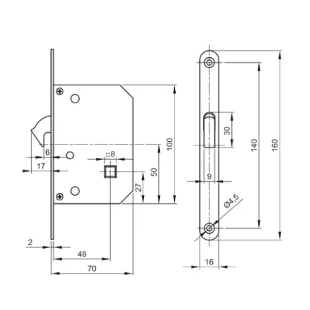 Kit porta scorrevole VI.TEL zama serratura 50 mm oro satinato umipas 2