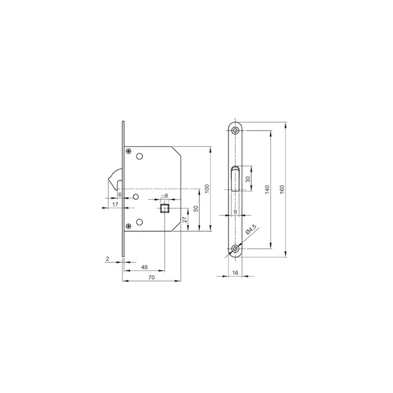 Kit porta scorrevole VI.TEL zama serratura 50 mm oro satinato umipas