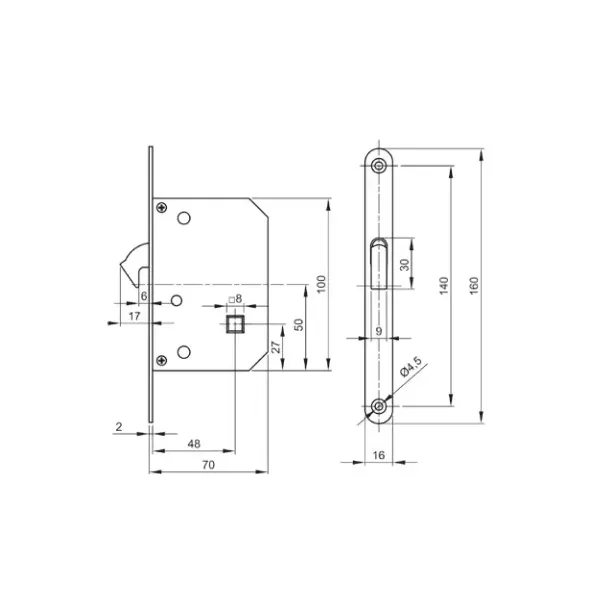 Kit porta scorrevole VI.TEL zama serratura 50 mm oro satinato umipas