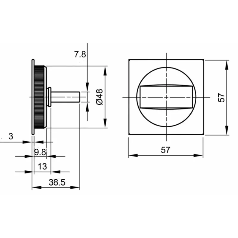Kit porta scorrevole VI.TEL zama serratura 50 mm cromo umipas