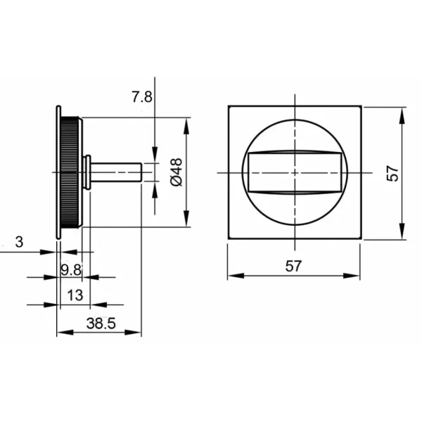Kit porta scorrevole VI.TEL zama serratura 50 mm cromo umipas