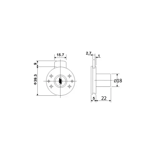 serratura ad incasso per mobili con cilindro 18x22 mm cromata umipas