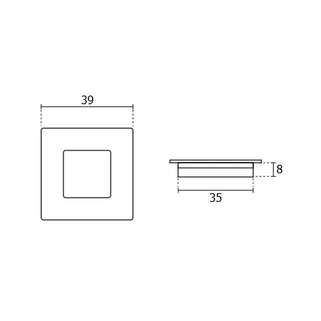 maniglia ad incasso quadrata per mobili d. 35 mm cromosatinata umipas 2
