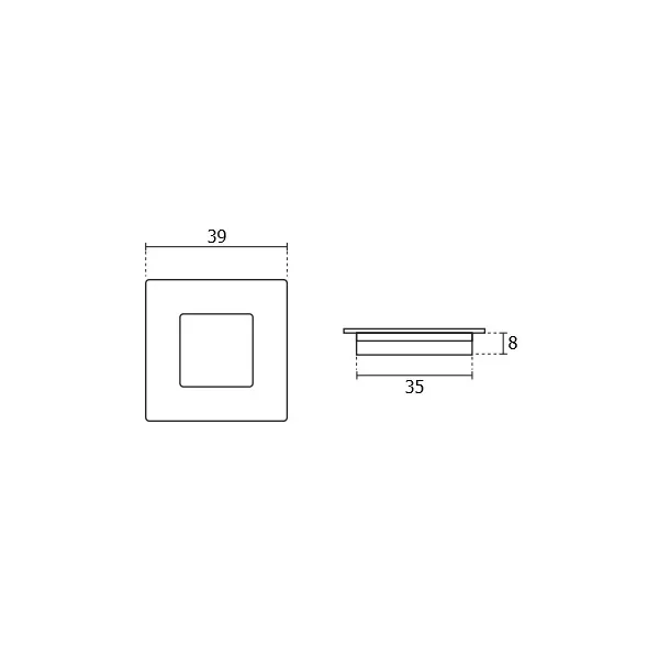 maniglia ad incasso quadrata per mobili d. 35 mm cromosatinata umipas