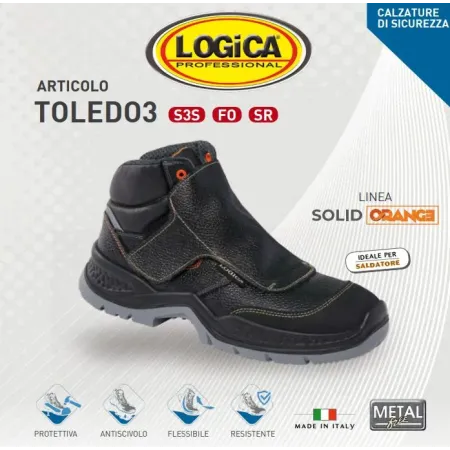 logica scarpe antinfortunistiche per saldatore alte nera n.39 umipas 2